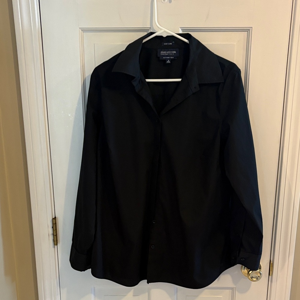 Jones New York Black Stretch Shirt 1x in excellent condition